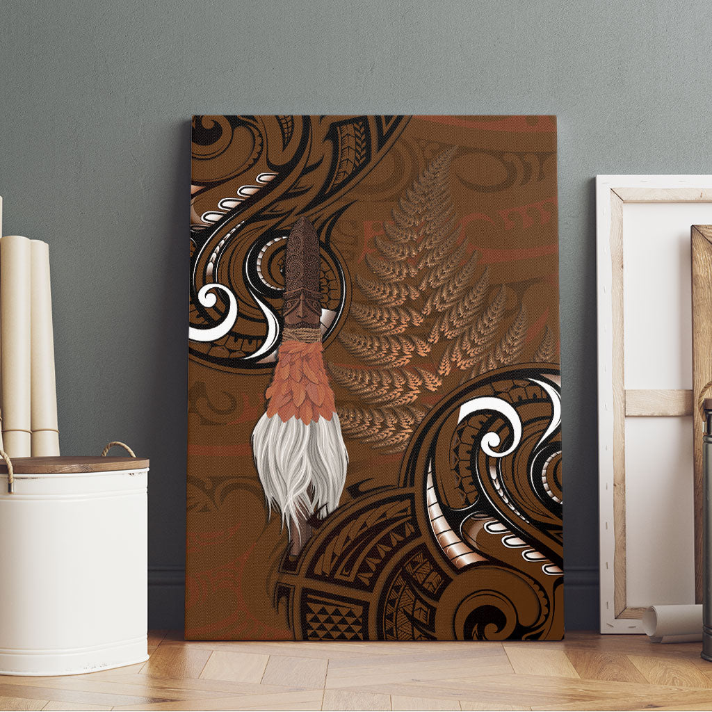 New Zealand Taiaha Canvas Wall Art Maori Weapon Silver Fern Maori Pattern