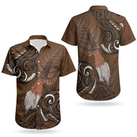 New Zealand Taiaha Couples Matching Summer Maxi Dress and Hawaiian Shirt Maori Weapon Silver Fern Maori Pattern