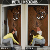 New Zealand Taiaha Door Cover Maori Weapon Silver Fern Maori Pattern