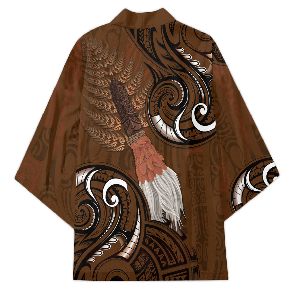 New Zealand Taiaha Kimono Maori Weapon Silver Fern Maori Pattern