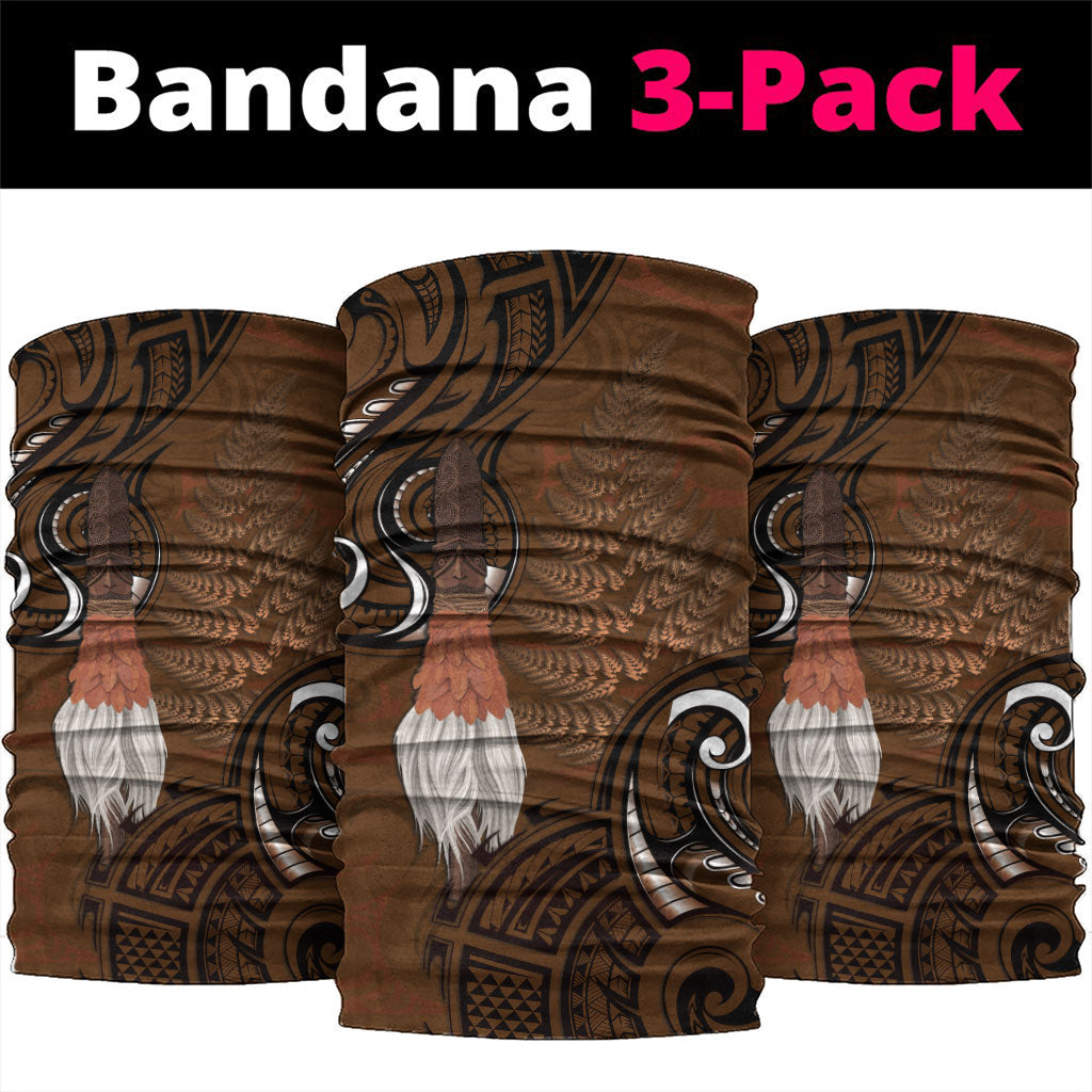 New Zealand Taiaha Neck Gaiter Maori Weapon Silver Fern Maori Pattern LT22 package One Size: 25*50cm Brown - Polynesian Pride