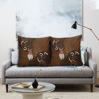 New Zealand Taiaha Pillow Cover Maori Weapon Silver Fern Maori Pattern