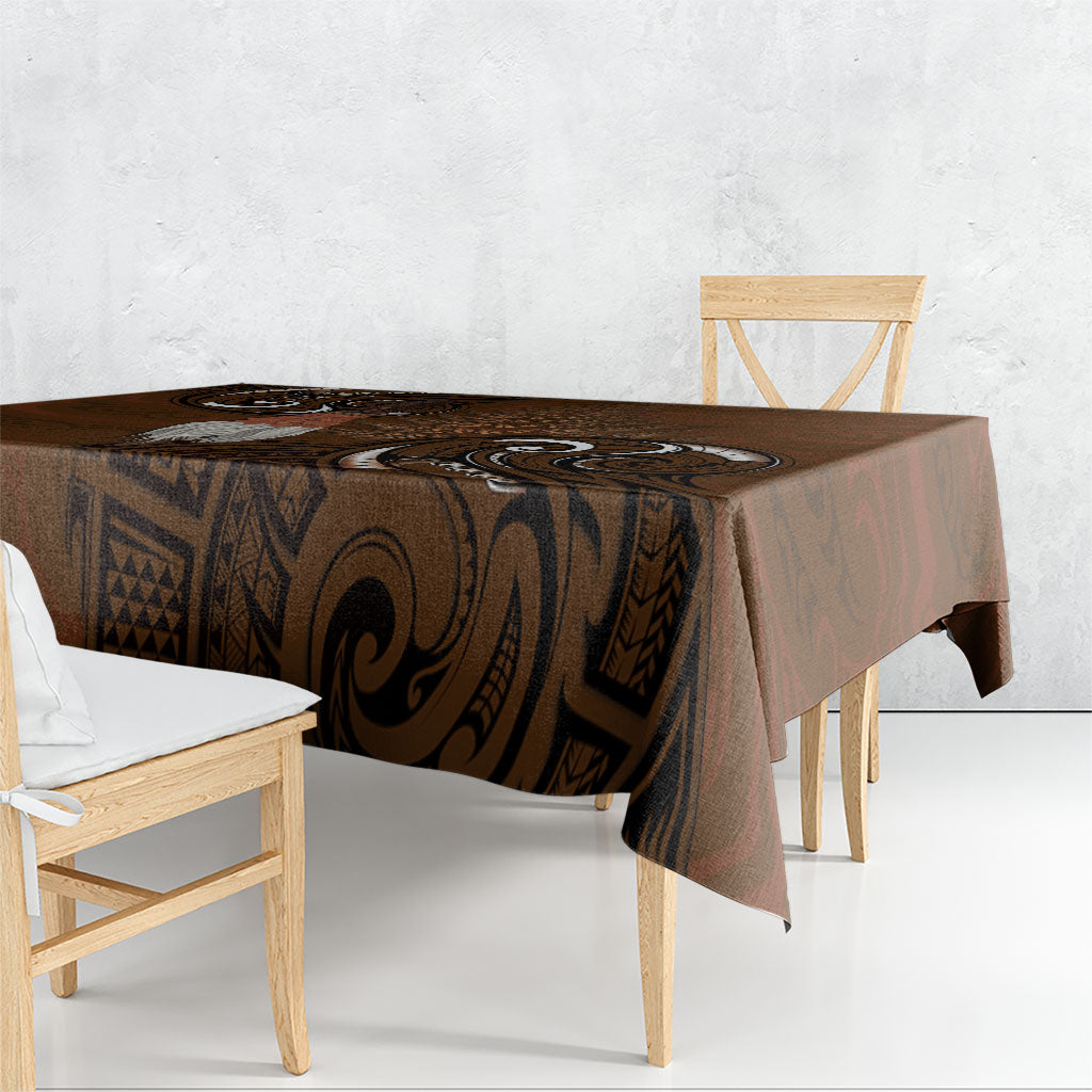 New Zealand Taiaha Tablecloth Maori Weapon Silver Fern Maori Pattern