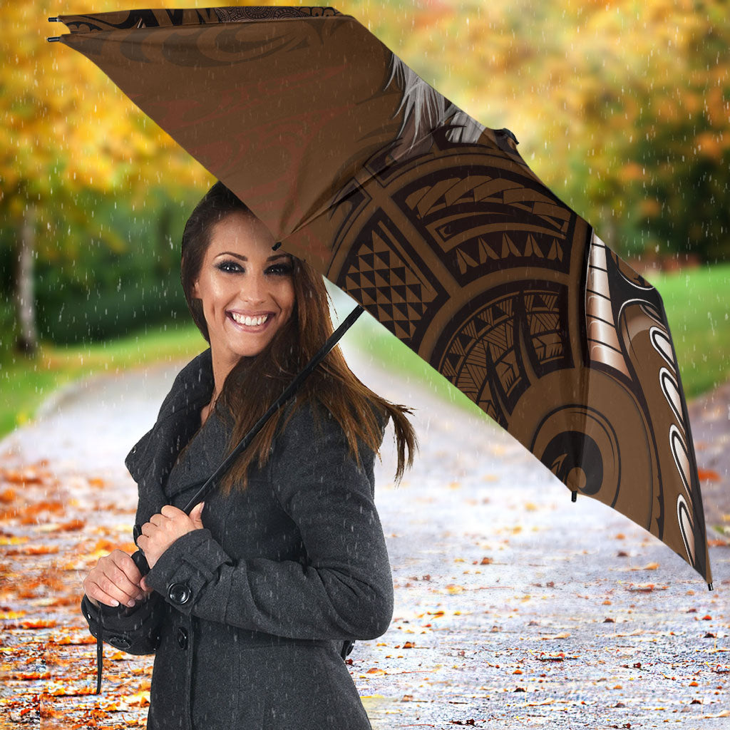 New Zealand Taiaha Umbrella Maori Weapon Silver Fern Maori Pattern