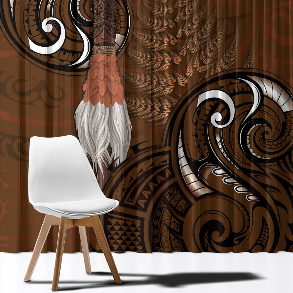 New Zealand Taiaha Window Curtain Maori Weapon Silver Fern Maori Pattern