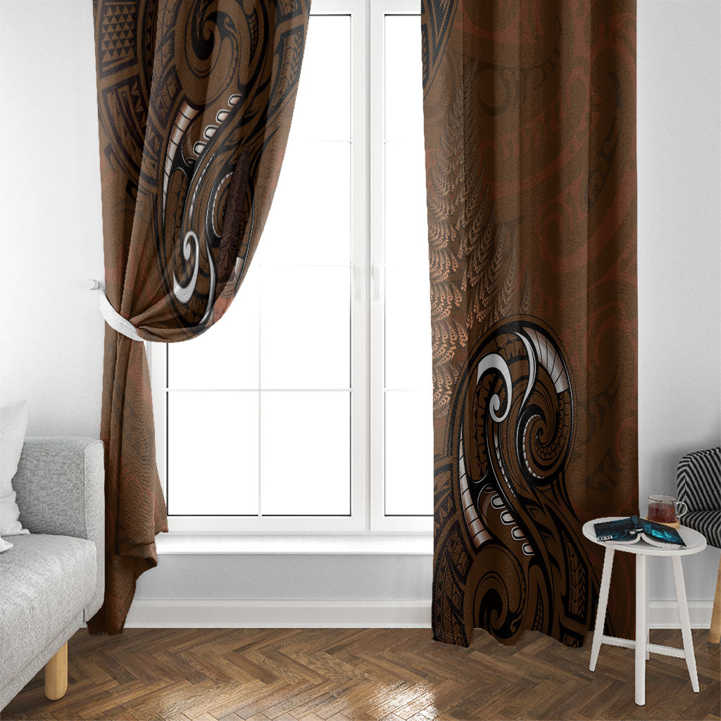 New Zealand Taiaha Window Curtain Maori Weapon Silver Fern Maori Pattern