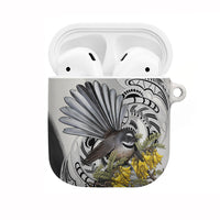 New Zealand Fantail Bird AirPods Case Maori Piwakawaka Kowhai Maori Pattern