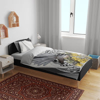 New Zealand Fantail Bird Bedding Set Maori Piwakawaka Kowhai Maori Pattern