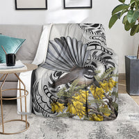 New Zealand Fantail Bird Blanket Maori Piwakawaka Kowhai Maori Pattern
