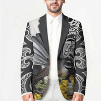 New Zealand Fantail Bird Blazer Maori Piwakawaka Kowhai Maori Pattern