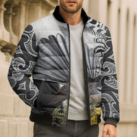 New Zealand Fantail Bird Bomber Puffer Jacket Maori Piwakawaka Kowhai Maori Pattern