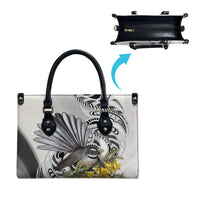 New Zealand Fantail Bird Leather Bag Maori Piwakawaka Kowhai Maori Pattern