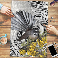 New Zealand Fantail Bird Puzzle Maori Piwakawaka Kowhai Maori Pattern