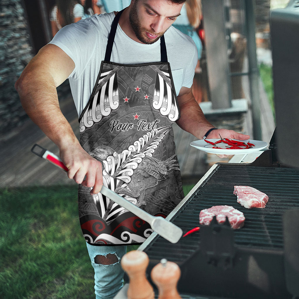 New Zealand Weka Personalised Apron Aotearoa Hen Silver Fern Maori Pattern LT22 - Polynesian Pride