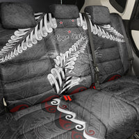 New Zealand Weka Personalised Back Car Seat Cover Aotearoa Hen Silver Fern Maori Pattern