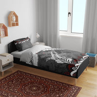 New Zealand Weka Personalised Bedding Set Aotearoa Hen Silver Fern Maori Pattern