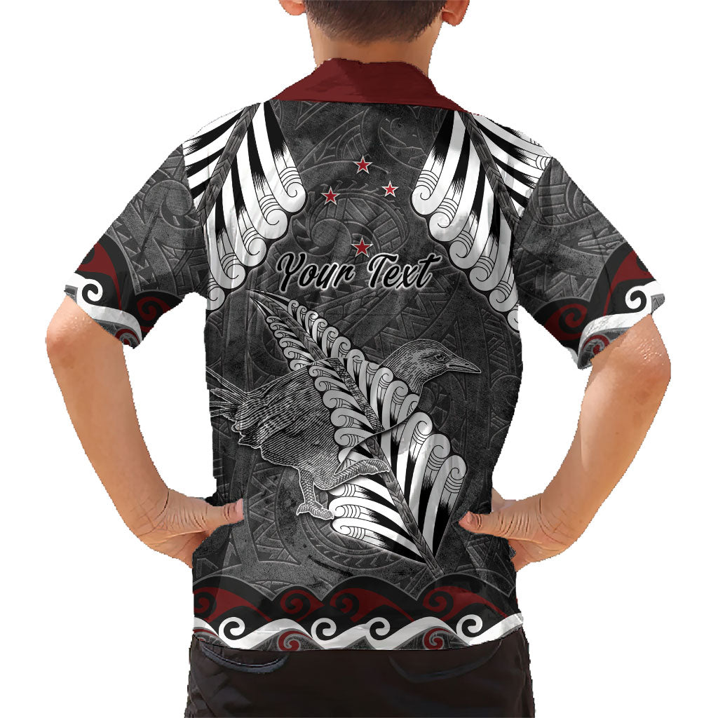 New Zealand Weka Personalised Hawaiian Shirt Aotearoa Hen Silver Fern Maori Pattern