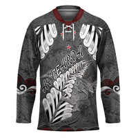 New Zealand Weka Personalised Hockey Jersey Aotearoa Hen Silver Fern Maori Pattern LT22 Unisex Black - Polynesian Pride