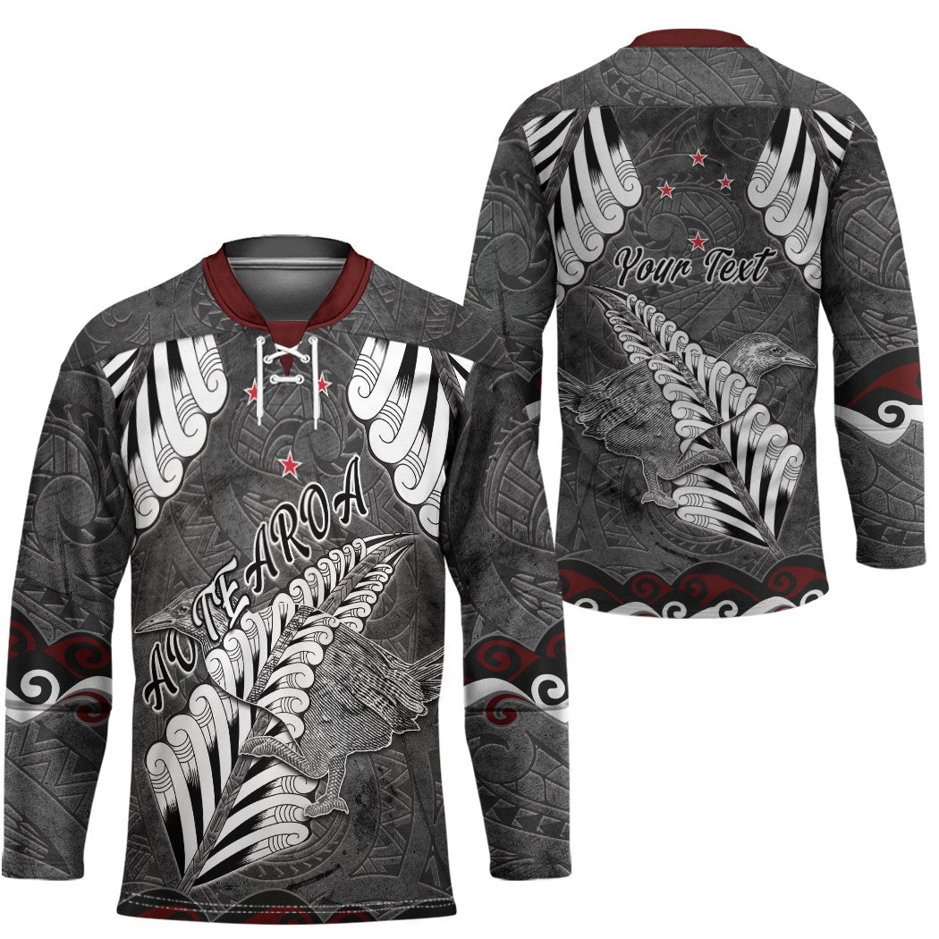 New Zealand Weka Personalised Hockey Jersey Aotearoa Hen Silver Fern Maori Pattern LT22 - Polynesian Pride