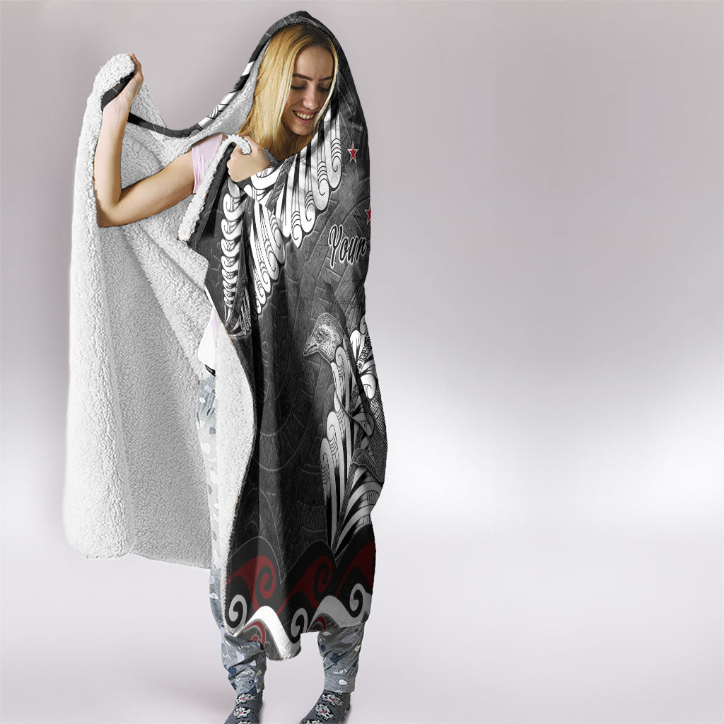 New Zealand Weka Personalised Hooded Blanket Aotearoa Hen Silver Fern Maori Pattern LT22 - Polynesian Pride