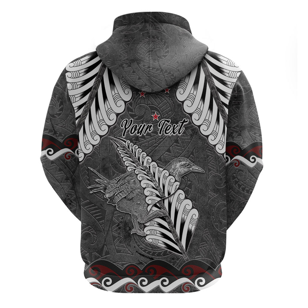 New Zealand Weka Personalised Hoodie Aotearoa Hen Silver Fern Maori Pattern LT22 - Polynesian Pride