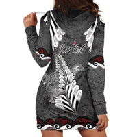 New Zealand Weka Personalised Hoodie Dress Aotearoa Hen Silver Fern Maori Pattern