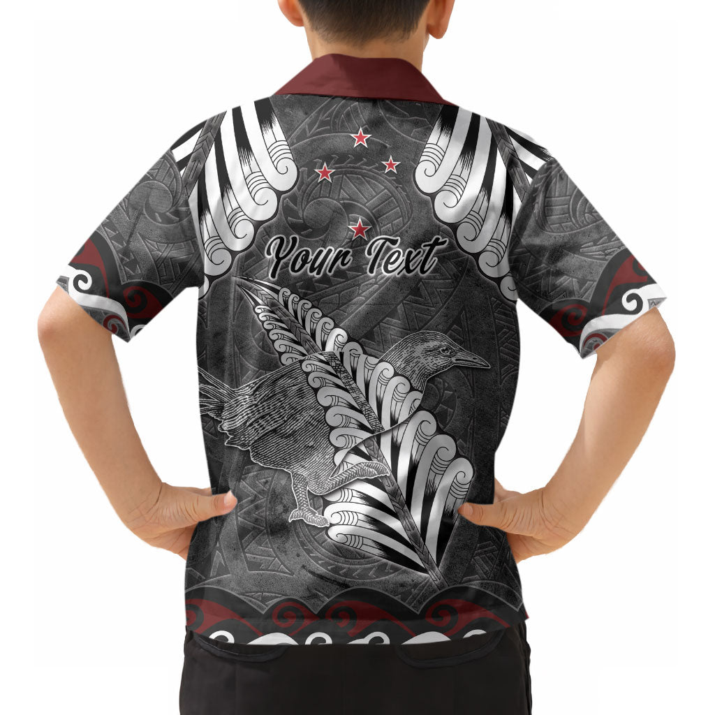 New Zealand Weka Personalised Kid Hawaiian Shirt Aotearoa Hen Silver Fern Maori Pattern LT22 - Polynesian Pride