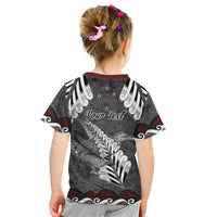 New Zealand Weka Personalised Kid T Shirt Aotearoa Hen Silver Fern Maori Pattern LT22 - Polynesian Pride
