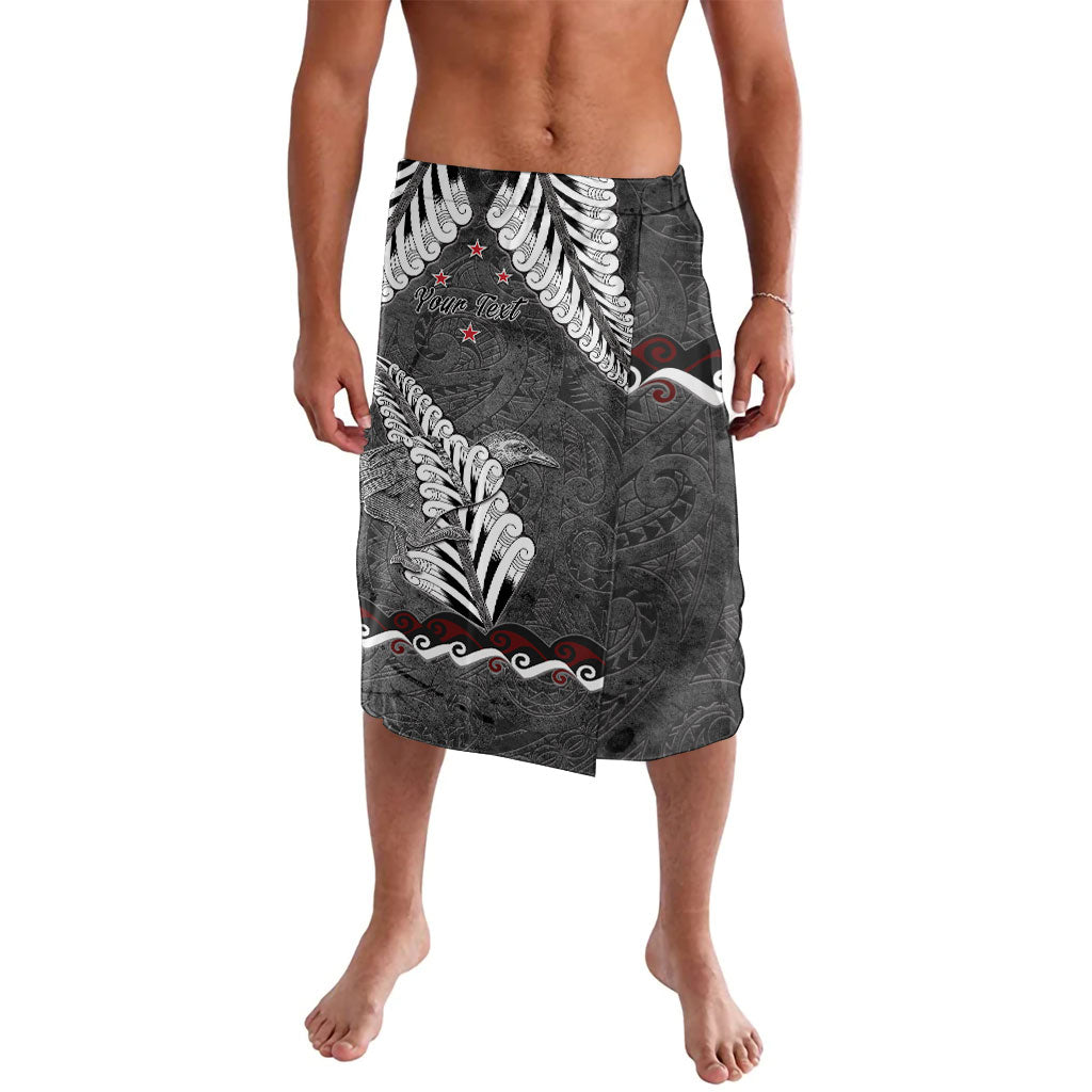 New Zealand Weka Personalised Lavalava Aotearoa Hen Silver Fern Maori Pattern LT22 Black - Polynesian Pride