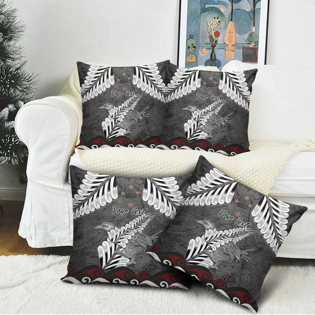 New Zealand Weka Personalised Pillow Cover Aotearoa Hen Silver Fern Maori Pattern