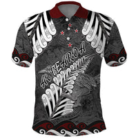 New Zealand Weka Personalised Polo Shirt Aotearoa Hen Silver Fern Maori Pattern LT22 Black - Polynesian Pride