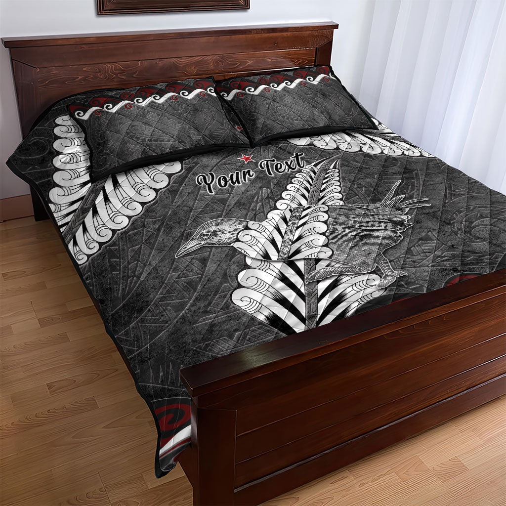 New Zealand Weka Personalised Quilt Bed Set Aotearoa Hen Silver Fern Maori Pattern LT22 - Polynesian Pride