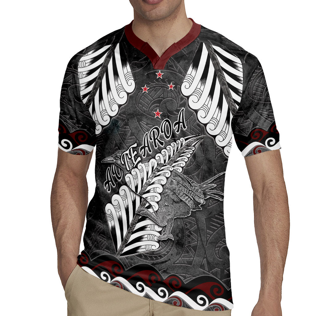 New Zealand Weka Personalised Rugby Jersey Aotearoa Hen Silver Fern Maori Pattern LT22 - Polynesian Pride