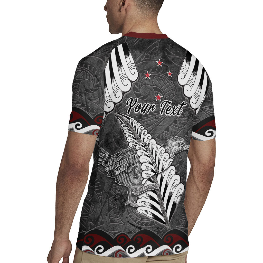 New Zealand Weka Personalised Rugby Jersey Aotearoa Hen Silver Fern Maori Pattern LT22 - Polynesian Pride