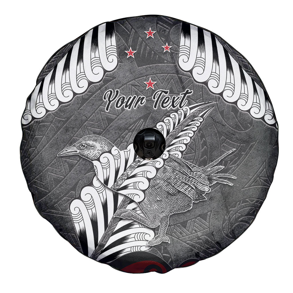 New Zealand Weka Personalised Spare Tire Cover Aotearoa Hen Silver Fern Maori Pattern LT22 - Polynesian Pride