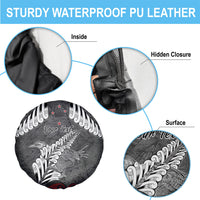 New Zealand Weka Personalised Spare Tire Cover Aotearoa Hen Silver Fern Maori Pattern LT22 - Polynesian Pride
