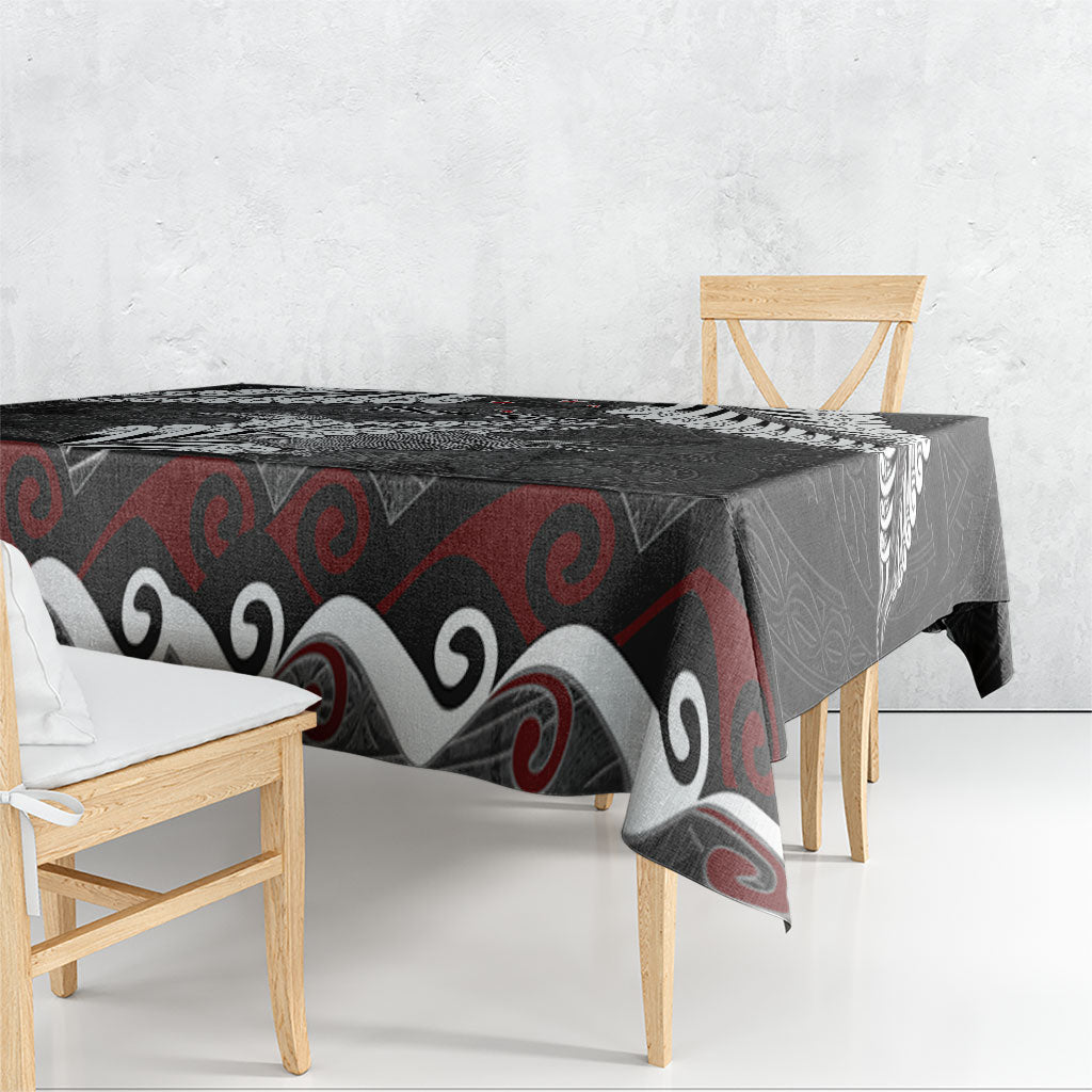 New Zealand Weka Personalised Tablecloth Aotearoa Hen Silver Fern Maori Pattern