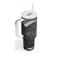 New Zealand Weka Personalised Tumbler With Handle Aotearoa Hen Silver Fern Maori Pattern LT22 - Polynesian Pride