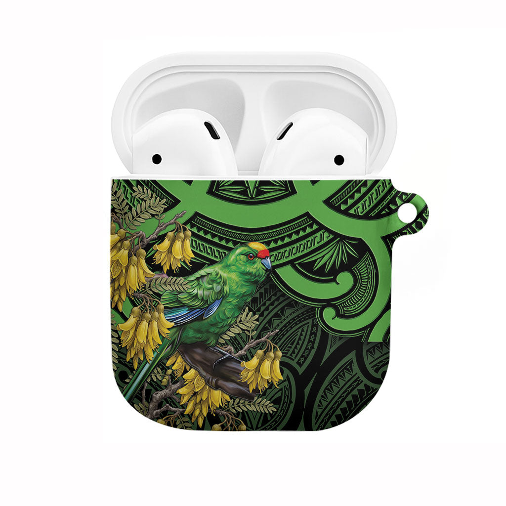 New Zealand Parakeet Bird AirPods Case Maori Kakariki Kowhai Maori Pattern