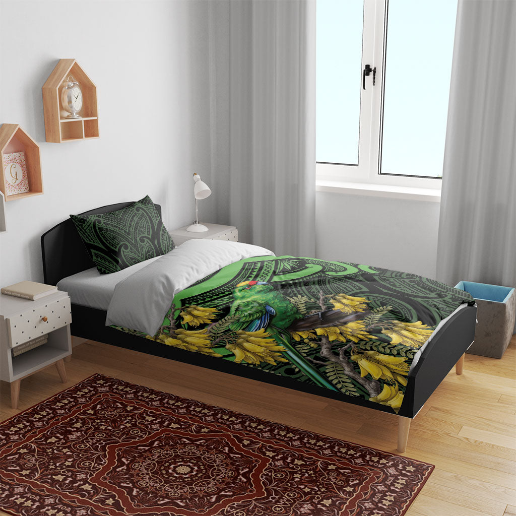 New Zealand Parakeet Bird Bedding Set Maori Kakariki Kowhai Maori Pattern
