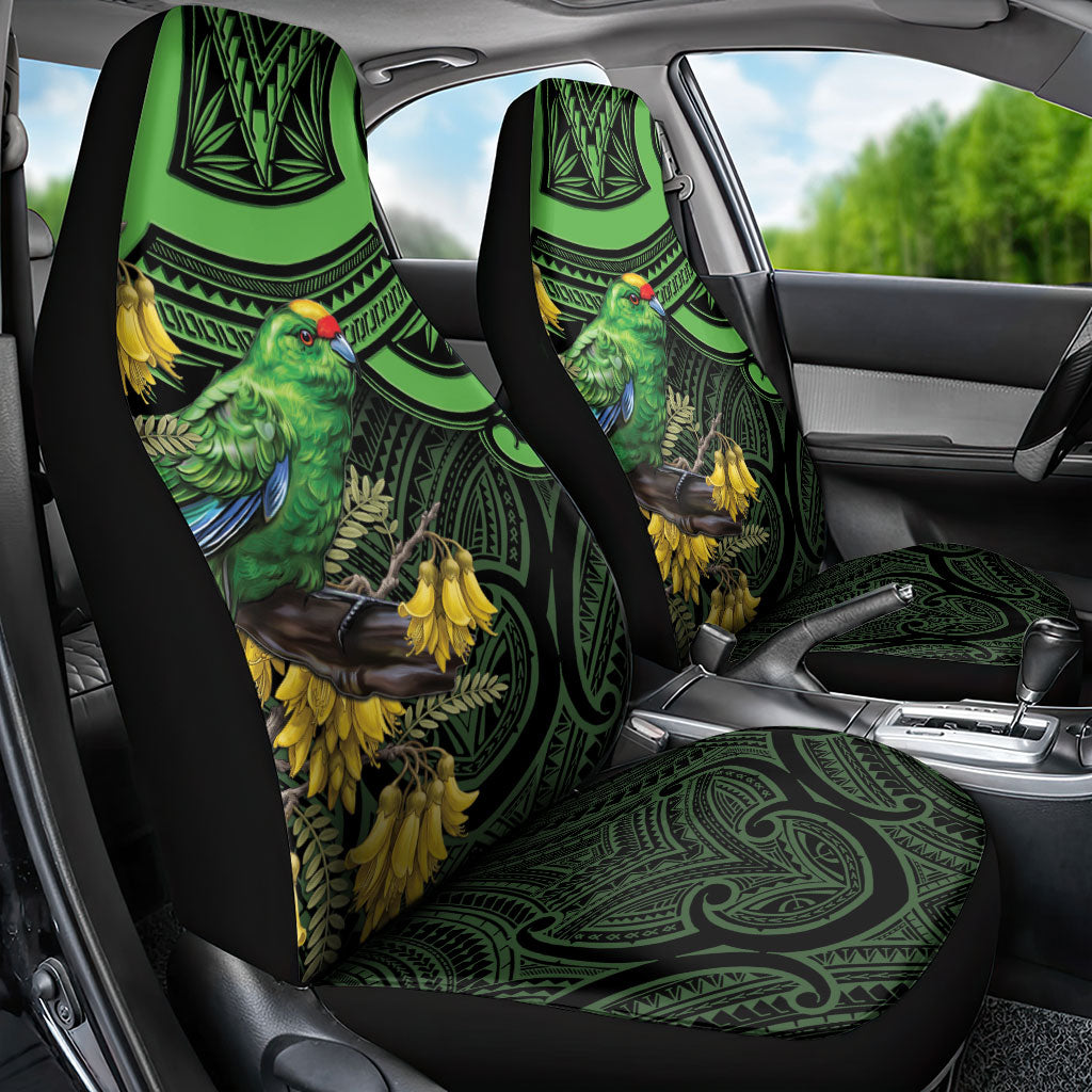 New Zealand Parakeet Bird Car Seat Cover Maori Kakariki Kowhai Maori Pattern