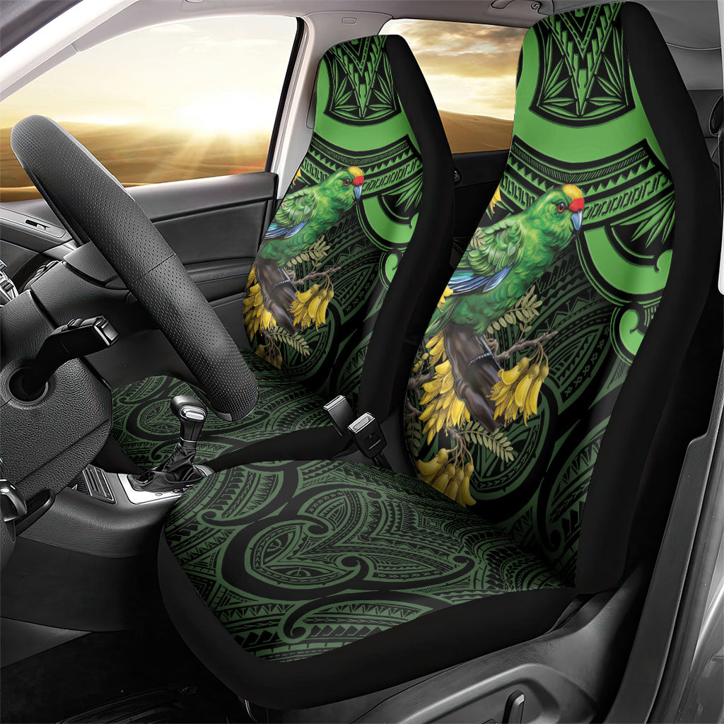 New Zealand Parakeet Bird Car Seat Cover Maori Kakariki Kowhai Maori Pattern