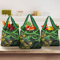 New Zealand Parakeet Bird Grocery Bag Maori Kakariki Kowhai Maori Pattern