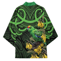 New Zealand Parakeet Bird Kimono Maori Kakariki Kowhai Maori Pattern