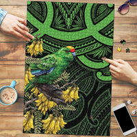 New Zealand Parakeet Bird Puzzle Maori Kakariki Kowhai Maori Pattern