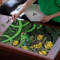 New Zealand Parakeet Bird Puzzle Maori Kakariki Kowhai Maori Pattern