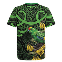 New Zealand Parakeet Bird Rugby Jersey Maori Kakariki Kowhai Maori Pattern