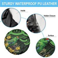 New Zealand Parakeet Bird Spare Tire Cover Maori Kakariki Kowhai Maori Pattern