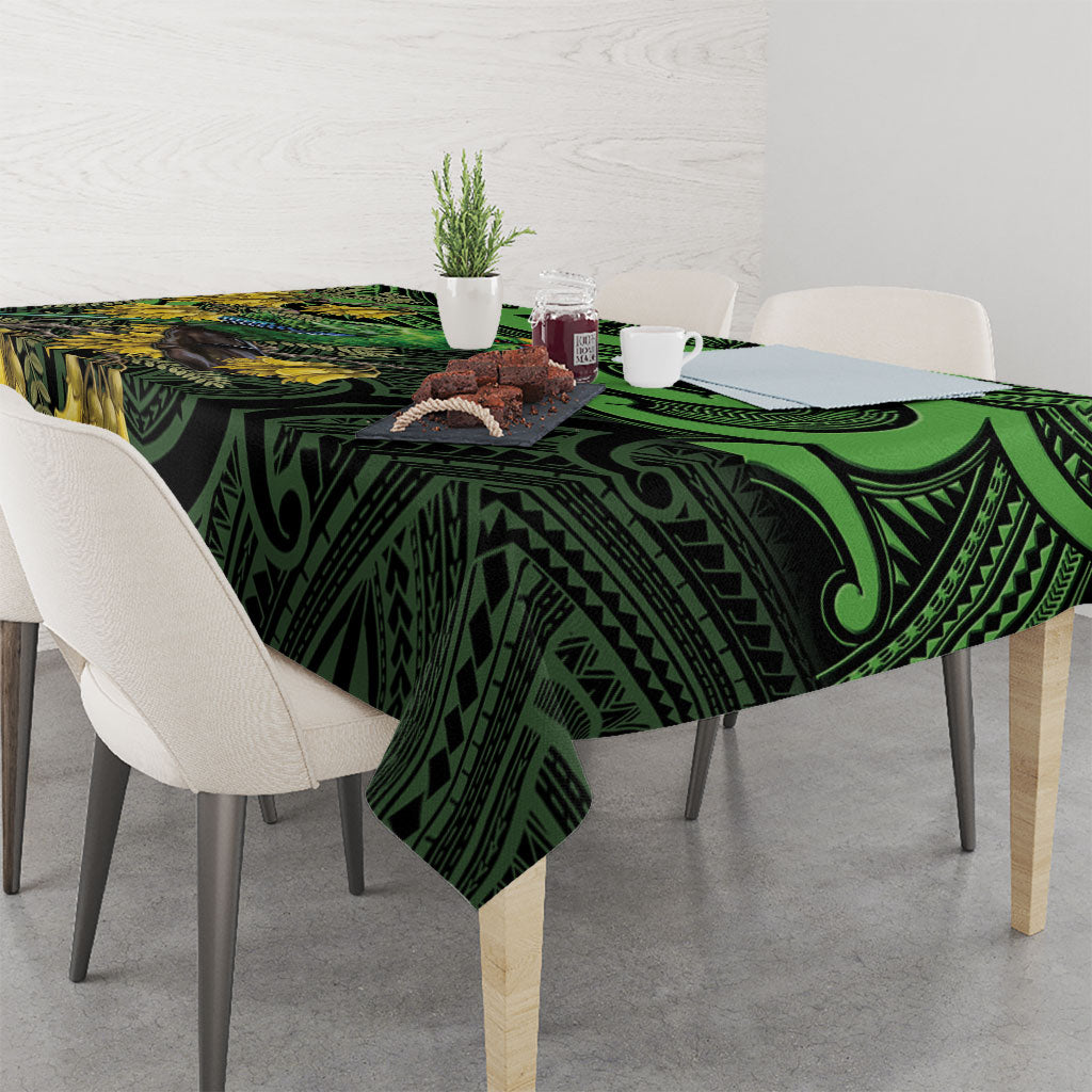 New Zealand Parakeet Bird Tablecloth Maori Kakariki Kowhai Maori Pattern