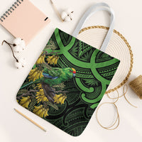 New Zealand Parakeet Bird Tote Bag Maori Kakariki Kowhai Maori Pattern